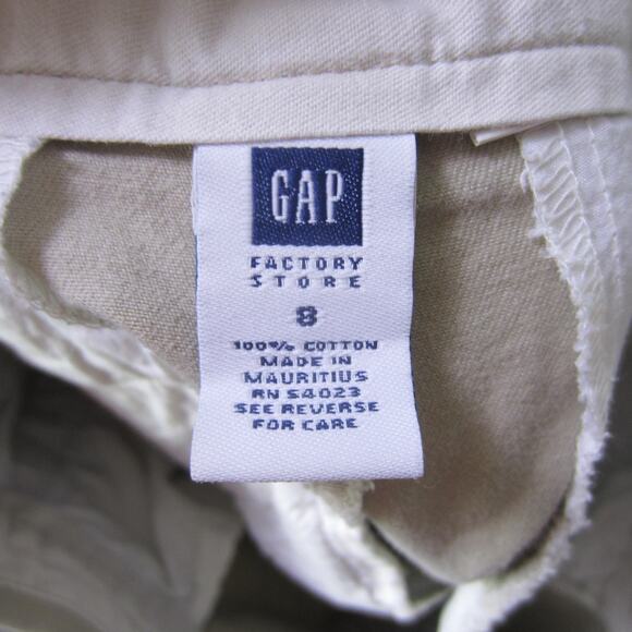GAP Factory Store Shorts Womens 8 Khaki Beige Casual Chino 100% Cotton Pockets - Picture 7 of 8